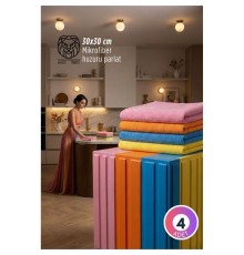4'lü Lüks Mikrofiber Bez Seti: İz Bırakmayan Ultra Emici