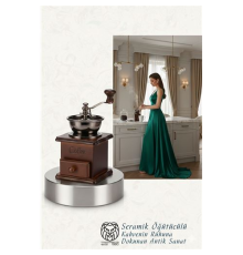 Isabella Serisi Seramik Öğütücülü Antik Ahşap Manuel Kahve Değirmeni