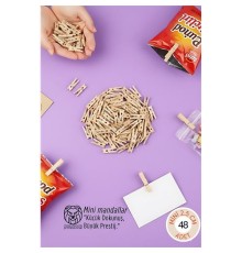 48 Adet Mini Ahşap Mandal 2,5 cm - Fotoğraf Sunum, Paketleme ve Dekoratif Not Tutucu Seti