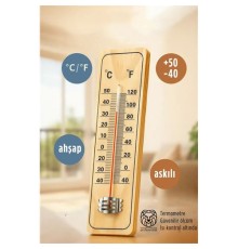 Termometre  - Ahşap Duvar Termometresi