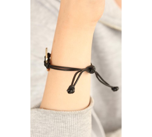 COOL (Havalı) Siyah Deri İpli Unisex Mood Bileklik
