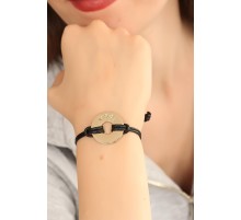 COOL (Havalı) Siyah Deri İpli Unisex Mood Bileklik