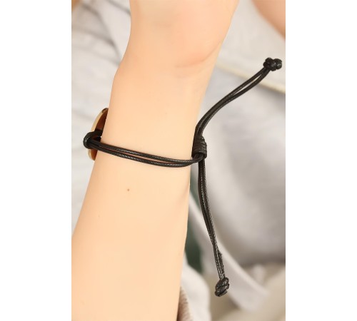 LOVE (Aşık) Siyah Deri İpli Unisex Mood Bileklik