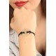 LOVE (Aşık) Siyah Deri İpli Unisex Mood Bileklik