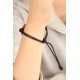 HAPPY (Mutlu) Siyah Deri İpli Unisex Mood Bileklik
