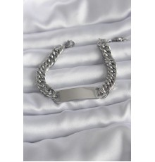 316L Çelik Gümüş Renk İsim Yazılabilir Plaka Model Kadın Bileklik