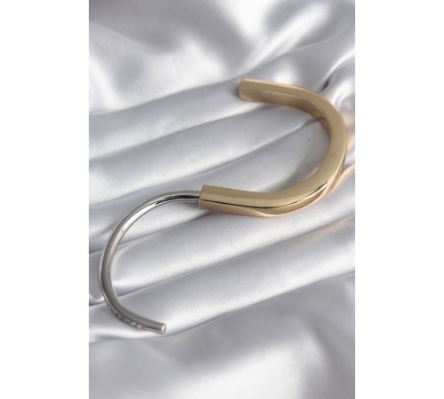 316L Çelik Gold Gümüş Renk Zirkon Taşlı VIP Seri Kadın Kelepçe