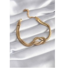 316L Çelik Gold Renk İtalyan Zincir Düğüm Model Kadın Bileklik