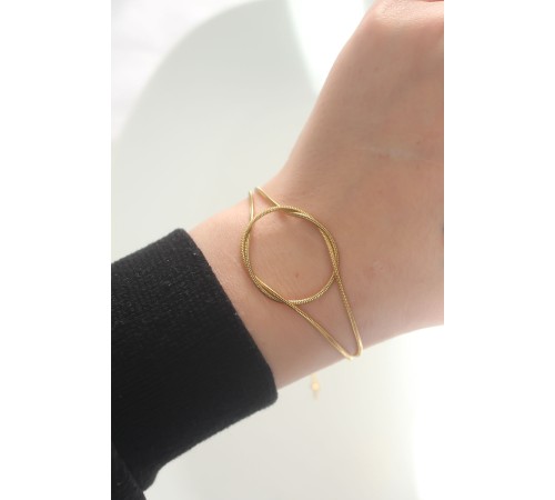 316L Çelik Gold Renk Düğüm Model Bileklik