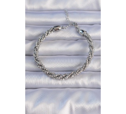 Pirinç Gümüş Renk Sarmal Model Bileklik