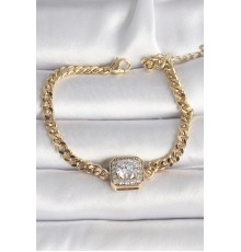 Pirinç Gold Renk Kare Zirkon Taşlı Xuping Exclusive VIP Seri Kadın Bileklik