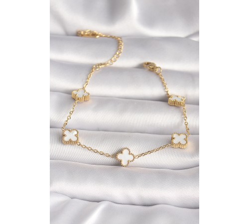 316L Çelik Gold Renk Baby Boy Yonca Model Kadın Bileklik