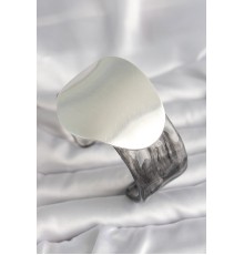 Siyah Mermer Desen Akrilik Pilastik Gümüş Plaka Model Vintage Kadın Bilezik