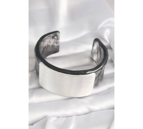 Siyah Mermer Desen Akrilik Plastik Dikdörtgen Plaka Model Vintage Kadın Bilezik