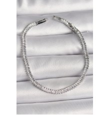 Pirinç Gümüş Renk Zirkon Taşlı Su Yolu Model Kadın Bileklik