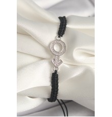 Pirinç Gümüş Renk Zirkon Taşlı Mars Figür Asansörlü Makrome Model Kadın Bileklik