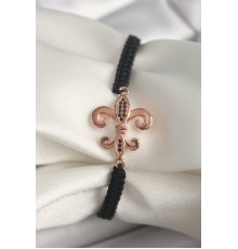 Pirinç Rose Renk Zirkon Taş İşlemeli Zambak Figür Asansörlü Makrome Model Kadın Bileklik