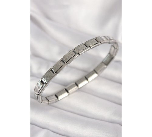 316L Çelik Gümüş Renk İnce Yazılı Nomination Kadın Bileklik