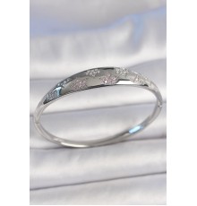 Pirinç Gümüş Renk Zirkon Taşlı Yıldız İşlemeli Kadın Kelepçe