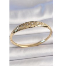 Pirinç Gold Renk Zirkon Taşlı Yıldız İşlemeli Kadın Kelepçe