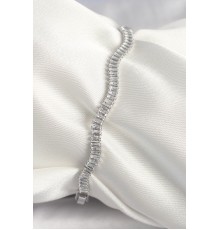 Pirinç Gümüş Renk Su Yolu Zirkon Taşlı Model Kadın Bileklik