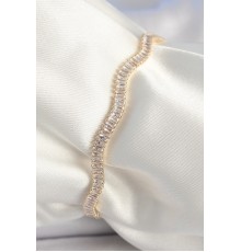 Pirinç Gold Renk Su Yolu Zirkon Taşlı Model Kadın Bileklik