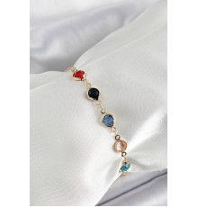 Pirinç Asorti Model Gold Renk Zirkon Taşlı Kadın Bileklik