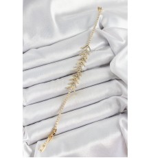 Pirinç Gold Renk Zirkon Taşlı Balık Sırtı Kadın Bileklik