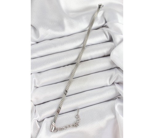 316L Çelik Gümüş Renk Yassı Zincir Model Kadın Bileklik