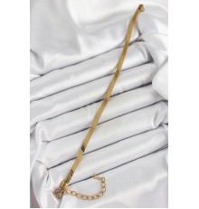 316L Çelik Gold Renk Yassı Zincir Model Kadın Bileklik