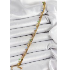 316L Çelik Gold Renk Karışık Renkli Kristal Taşlı Kadın Bileklik