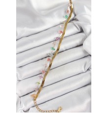 316L Çelik Gold Renk Kristal Karışık Renkli Taşlı Kadın Bileklik