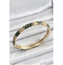 Mineli Pirinç Siyah ve Kahverengi Motifli Kadın Kelepçe