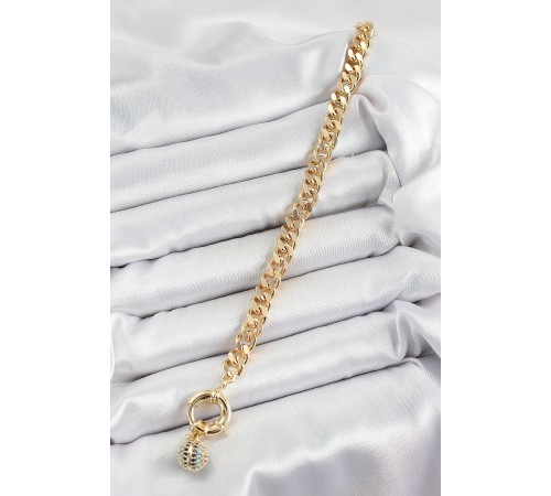 Pirinç Nazar Model Zirkon Taşlı Gold Renk VİP Seri Kadın Bileklik