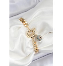 Pirinç Nazar Model Zirkon Taşlı Gold Renk VİP Seri Kadın Bileklik