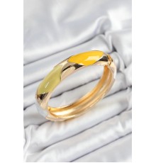 Pirinç Beyaz Yeşil Sarı Mineli Baklava Model Gold Renk Kadın Kelepçe