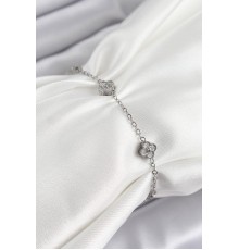 316L Çelik Yonca Model Gümüş Renk Kadın Bileklik