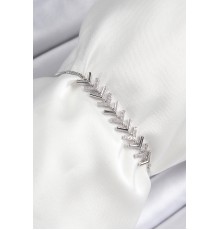 Pirinç Zirkon Taşlı Sıralı Ok Model Gümüş Renk Asansörlü Kadın Bileklik