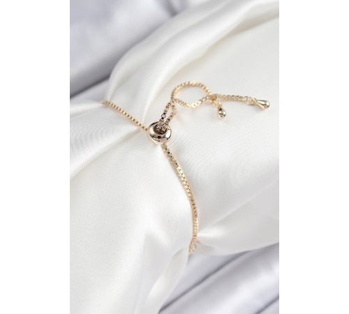 Pirinç Zirkon Taşlı Nazar Yıldız Model Gold Renk Asansörlü Kadın Bileklik