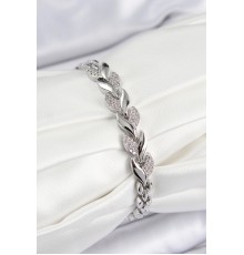 Pirinç Zirkon Taşlı Balık Kuyruğu Model Gümüş Renk Kadın Bileklik