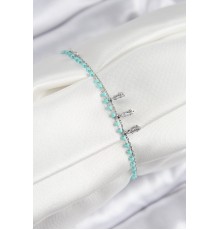 Pirinç Zirkon Taşlı Mavi Boncuklu Model Gümüş Renk Kadın Bileklik