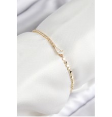 Pirinç Zirkon Taşlı Damla Model Ezme Zincir Gold Renk Kadın Bileklik