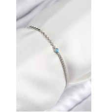 Pirinç Zirkon Taşlı Boncuk Model Ezme Zincir Gümüş Renk Kadın Bileklik