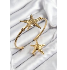 Pirinç Deniz Yıldızı Model Gold Renk Bileklik Yüzük Set