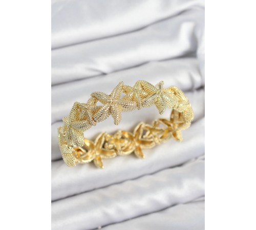 Pirinç Deniz Yıldızı Model Gold Renk Lastikli Kadın Bileklik