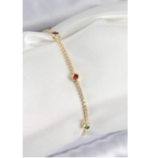 Pirinç Zirkon Taşlı Asorti Model Gold Renk Kadın Bilekilk