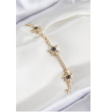 Pirinç Zirkon Taşlı Yıldız Model Gold Renk Kadın Bileklik