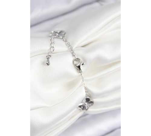 VIP Pirinç Yonca Model Gümüş Renk Kadın Bileklik