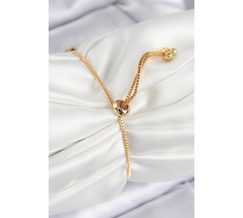 Pirinç Zirkon Taşlı Kare Model Gold Renk Asansörlü Kadın Bileklik