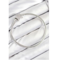 Pirinç Charm Zirkon Taşlı Yıldız Model Gümüş Renk Kadın Bileklik